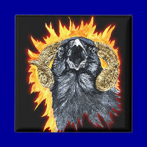Aries Raven watercolor magnets
