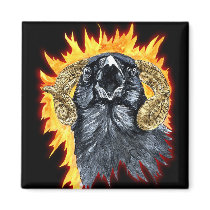 Aries Raven watercolor Refrigerator Magnet