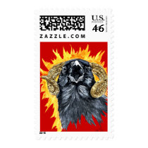 Aries Raven watercolor Stamp
