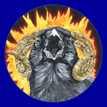 Aries Raven watercolor stickers