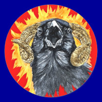 Aries Raven watercolor stickers