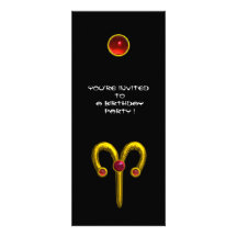 ARIES RUBY ,  bright yellow black red Custom Invitations