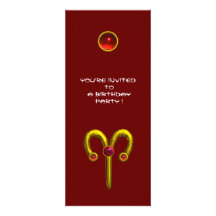 ARIES RUBY ,  bright yellow  red Custom Announcements