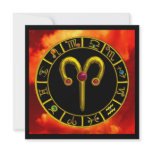 ARIES RUBY circle ,bright yellow red orange black Invites