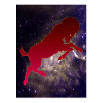 Aries Silhouette Postcard postcards