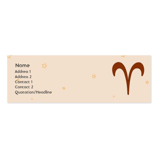 Aries - Skinny Business Card Template (front side)