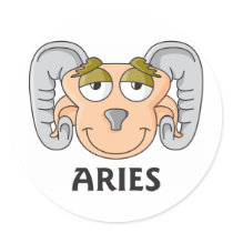 Aries Round Sticker