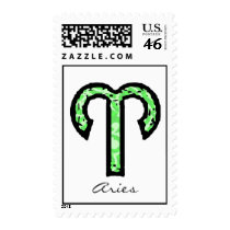 Aries Symbol (style1_green) Postage postage