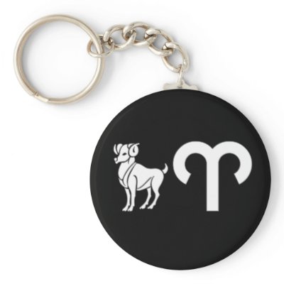 Aries with Symbol Key Chains by horoscope_signs