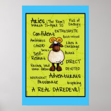 Aries wordcloud poster