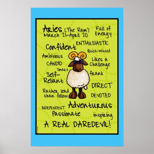 Aries wordcloud poster