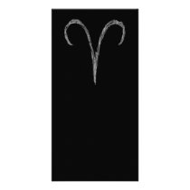 Aries. Zodiac Astrology Sign. Black. Photo Card