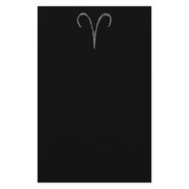 Aries. Zodiac Astrology Sign. Black. Customized Stationery