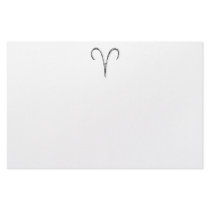 Aries. Zodiac Astrology Sign. Black. Stationery Design