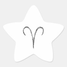 Aries. Zodiac Astrology Sign. Black. Stickers