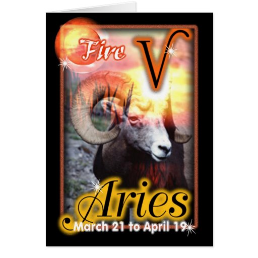 Aries Zodiac Birthday card | Zazzle