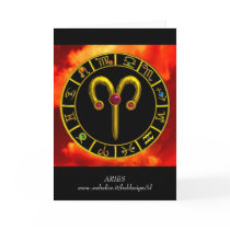 ARIES ZODIAC BIRTHDAY JEWEL GREETING CARD