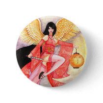 Aries Zodiac Geisha button badge - Personalize It! by artbyamandarobbins Aries Zodiac Geisha button badge - Personalize It!