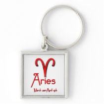 Aries-Zodiac Red Key Chains