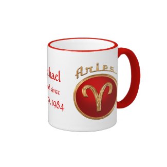 Aries Zodiac Sign Ringer Coffee Mug