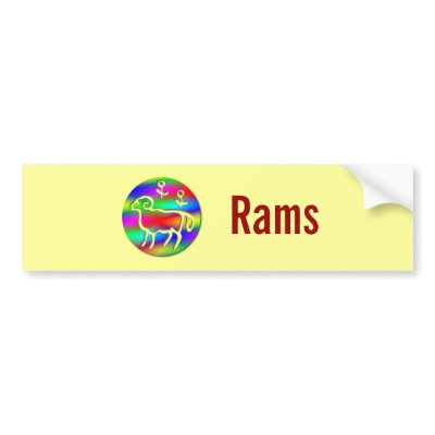 Aries Zodiac Star Sign Color Aura Bumper Sticker by zodiac_shop