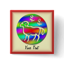 Aries Zodiac Star Sign Color Aura Pinback Button