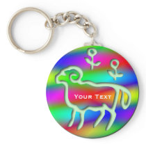 Aries Zodiac Star Sign Color Aura Keychains