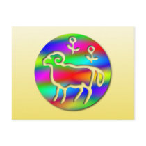Aries Zodiac Star Sign Color Aura Postcard