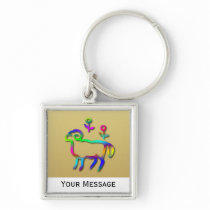 Aries Zodiac Star Sign Color Line Keychains