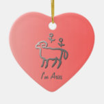 Aries Zodiac Star Sign In Light Silver Christmas Tree Ornament