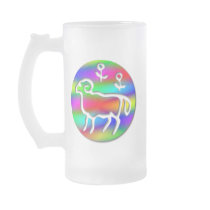 Aries Zodiac Star Sign Rainbow Drinks Glass Coffee Mugs
