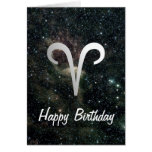 Aries Zodiac Star Sign Universe Birthday Card