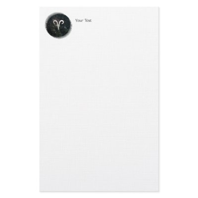 Aries Zodiac Star Sign Universe Letter Personalized Stationery by zodiac_shop