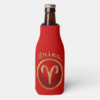 Aries Zodiac Symbol Bottle Cooler