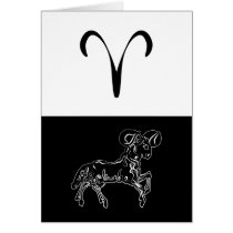 Aries Zodiac symbol greeting card