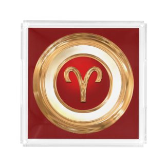 Aries Zodiac Symbol Serving Tray