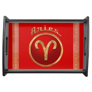 Aries Zodiac Symbol Serving Tray