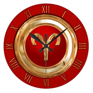 Aries Zodiac Symbol Wallclock