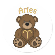 Aries Zodiac Teddy Bear stickers