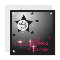 Aries Zodiacal Fortune Sweet Sixteen-Customize Personalized Invite