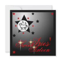 Aries Zodiacal Fortune Sweet Sixteen-Customize Personalized Invitation
