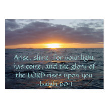 Arise Shine - Isaiah 60:1 Tract Cards / Business Card Templates