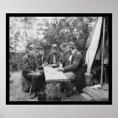 Aristocrats Play Dominoes at Yorktown 1862 Posters by lc_civilwar