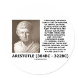 Aristotle Happiness Cultivated Minds Character Round Sticker