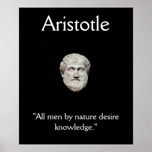 Aristotle Knowledge Quote Poster Zazzle