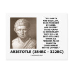 Aristotle Liberty Equality Democracy Share In Govt Post Card