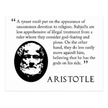 Aristotle on tyrants postcard