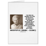 Aristotle Unable To Live In Society Beast Or God Cards