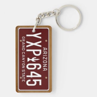 Arizona 1980 Vintage License Plate Keychain Acrylic Keychain