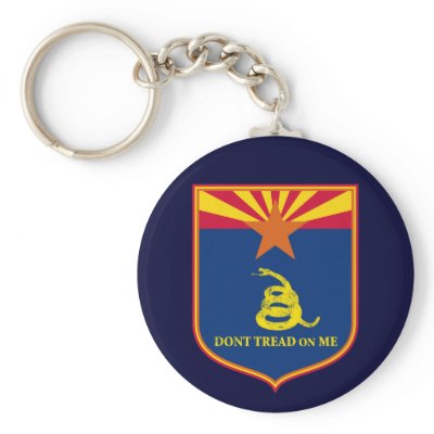 Arizona and Gadsden Flag Shield Key Chains by guardart